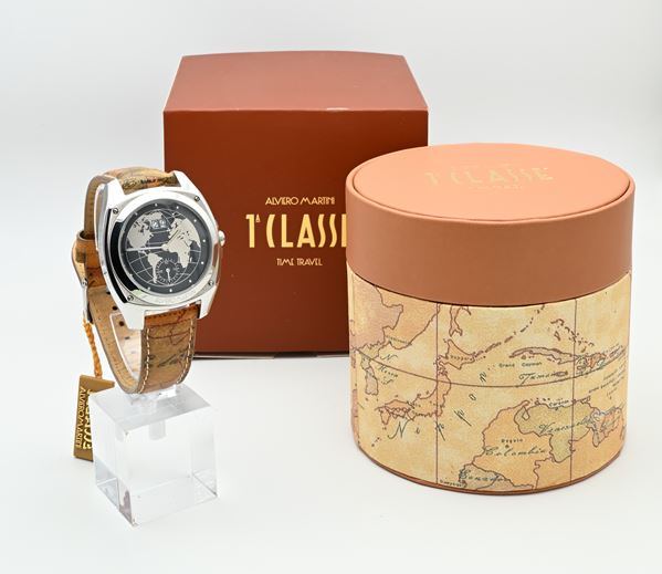 Alviero Martini Prima Classe Time Travel PCH113 - Orologio da polso al quarzo con datario da uomo in acciaio Water Resistant 50Mt   (anni 2000)  - Asta  ASTA A TEMPO - Orologi da Polso, da Tasca e Accessori - Casa d'Aste Arcadia