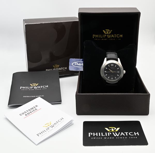 Philip Watch Yeros - Orologio da polso al quarzo con datario da uomo in acciaio