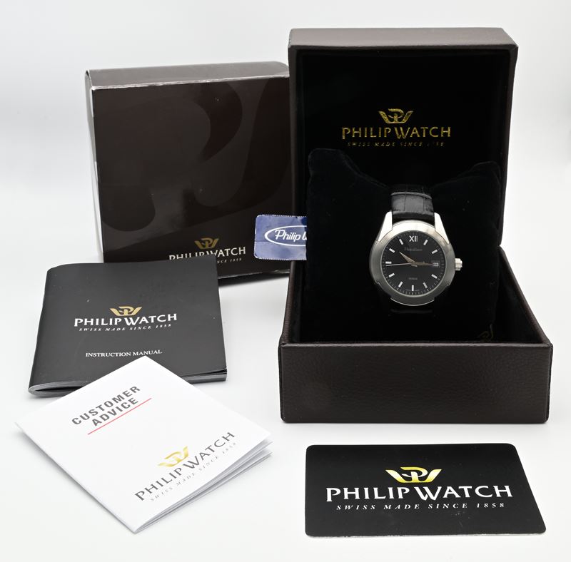 Philip Watch Yeros - Orologio da Polso al Quarzo con Datario da Uomo in Acciaio
