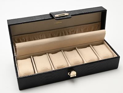 Carpisa - Boxset Porta Orologi in Pelle con 6 Scomparti ed Interno in Panno