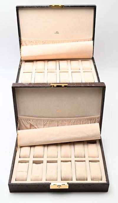 Carpisa - 2 Box Porta Orologi in Pelle con 12 Scomparti ed Interno in Panno