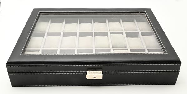 Songmics - Cassetta porta orologi in pelle con 24 scomparti ed Interno in panno