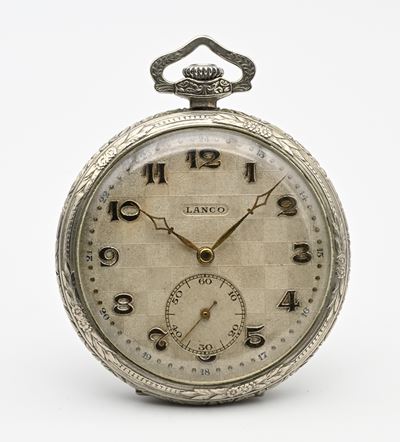 Lanco - Orologio da Tasca Cilindro Remontoir in Metallo Cromato