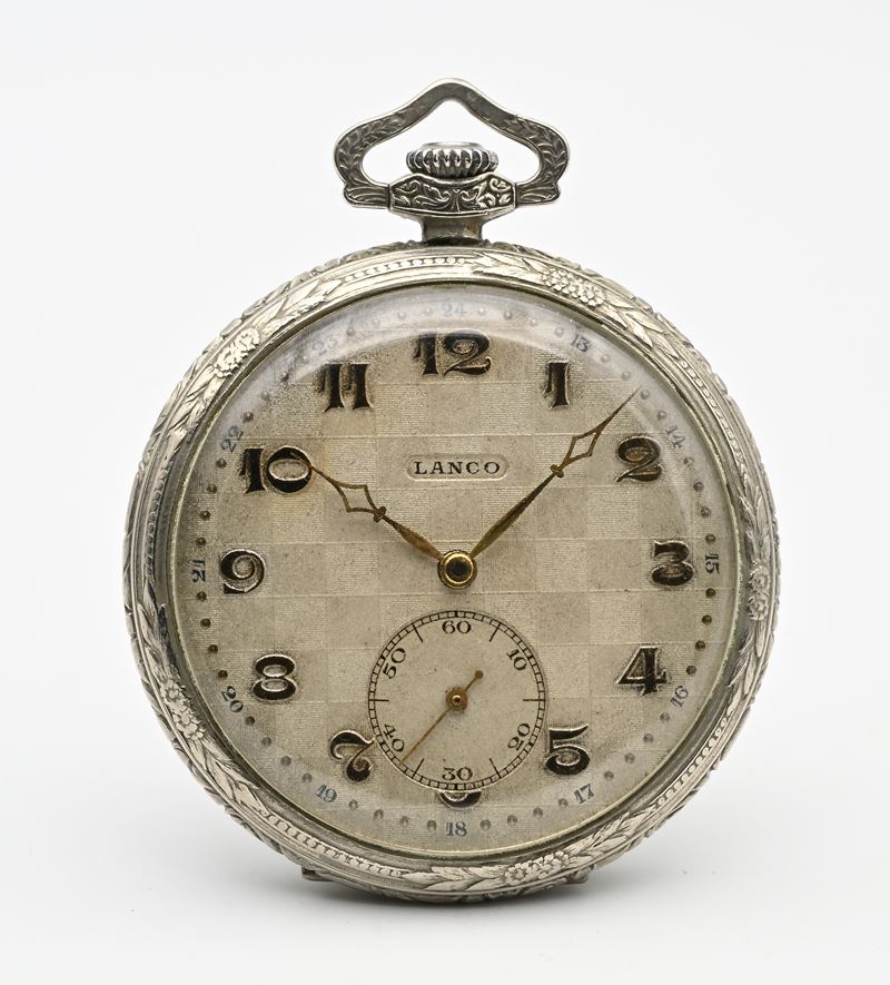 Lanco - Orologio da Tasca Cilindro Remontoir in Metallo Cromato