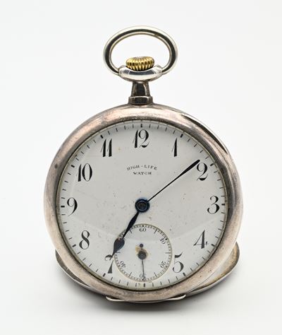 High-life Watch - Orologio Svizzero da Tasca Remontoir con Scappamento Ad Ancora in Argento 900/0...