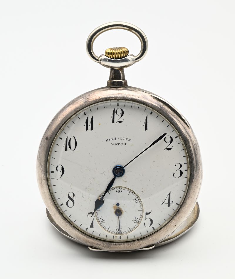 High-life Watch - Orologio Svizzero da Tasca Remontoir con Scappamento Ad Ancora in Argento 900/0...