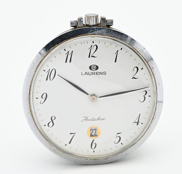 Laurens Antichoc (Cal Cupillard 233.68E) - Orologio da tasca remontoir con datario in metallo cromato