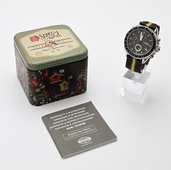 Fossil  CH-2700 741012 - Orologio da polso al quarzo Cronografo con datario da uomo in acciaio