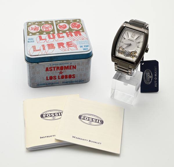 Fossil Twist 1005 110702 - Orologio da polso automatico da uomo in acciaio brunito con bracciale in acciaio brunito originale