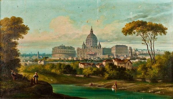 Pittore del XIX secolo - VEDUTA DI ROMA