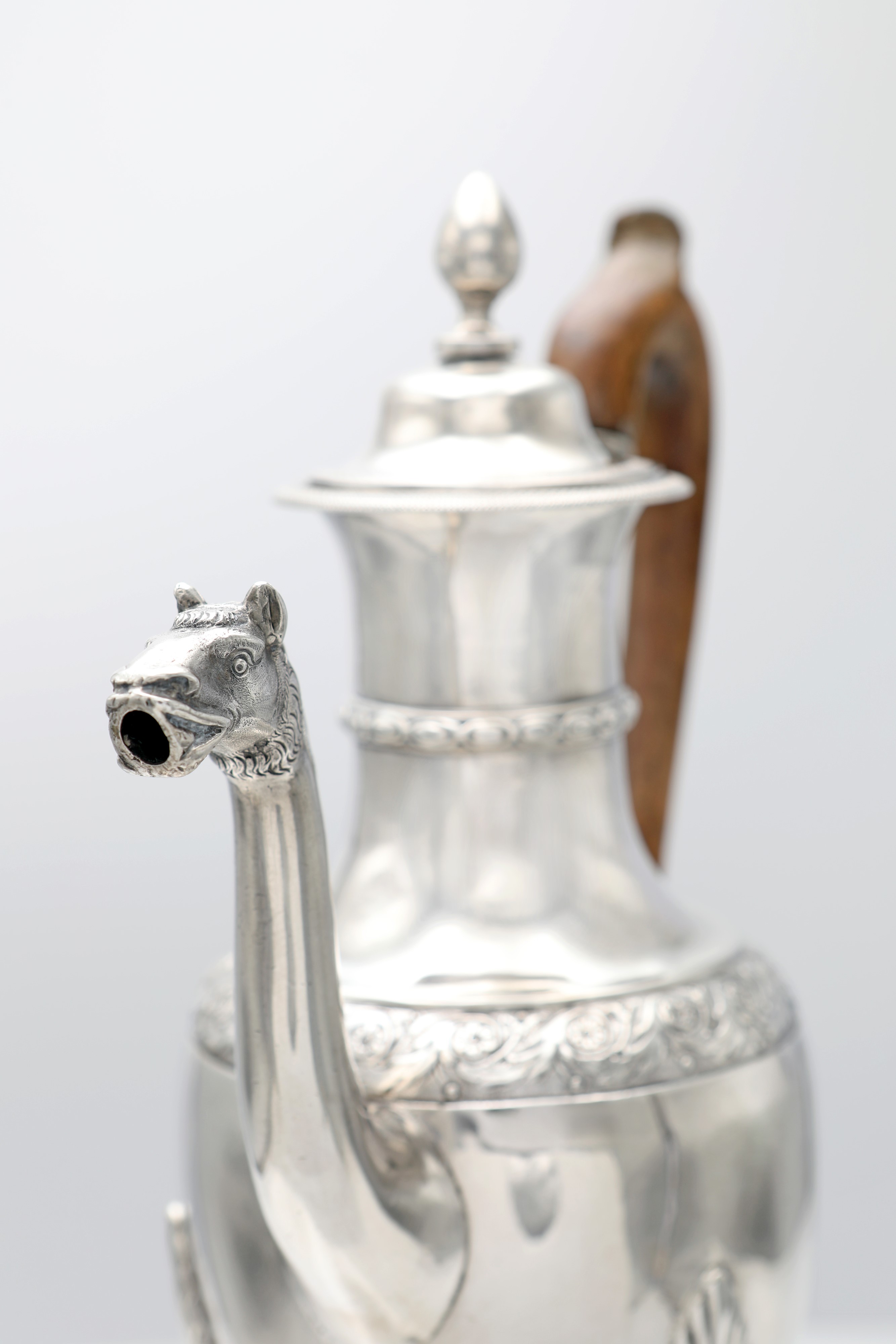 Caffettiera in argento 833/000, Napoli, 1830 ca. saggiatore Paolo di Blasio