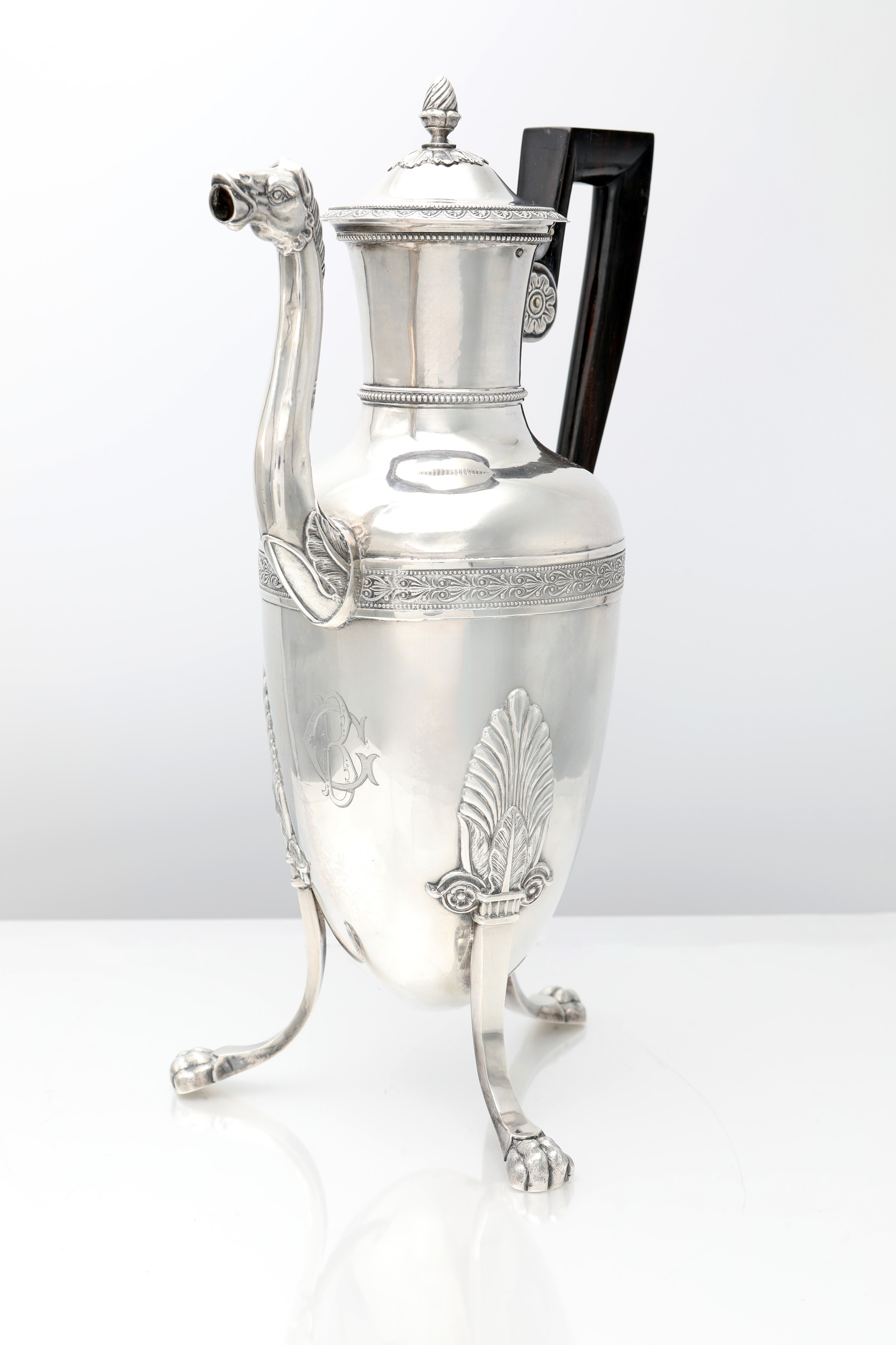 Caffettiera in argento 950/000, Parigi, inizi del XIX secolo, argentiere Jean Pierre Bibron (atti...