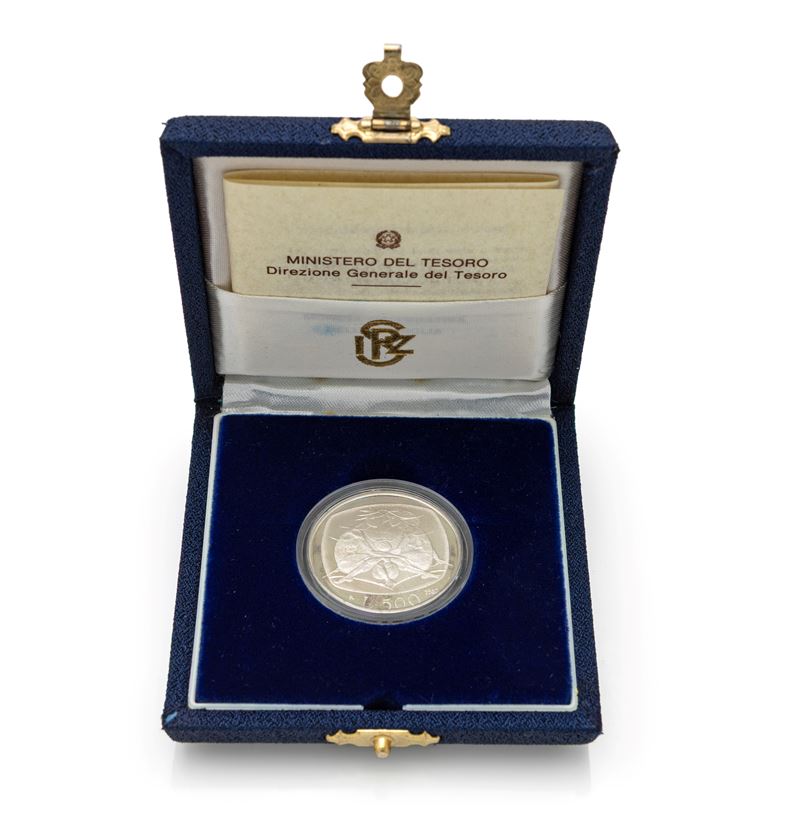 Carmela Colaneri, Moneta da L. 500 in argento 835/000, Roma 1987