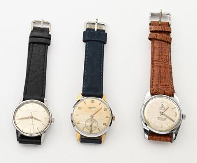 3 Orologi da Polso a Carica Manuale da Uomo, 17 Rubini, in Metallo Cromato con Fondelli in Acciai...