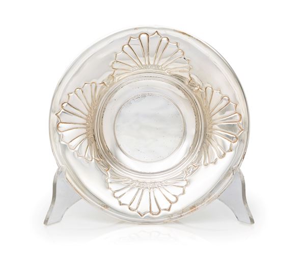 Vaschetta circolare in argento 800/000 lavorato a mano