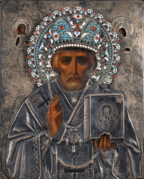 San Nicola benedicente con Cristo e la Vergine ai lati