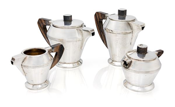 Servizio da tè e da caffè in argento 800/000, Settepassi Firenze, XX secolo