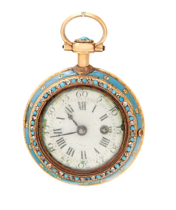 L'Epine, orologio da taschino in oro e smalto