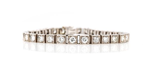 Bracciale tennis in oro e brillanti