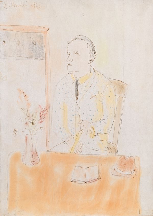 Renato Birolli - L'uomo del bastone - ritratto del padre