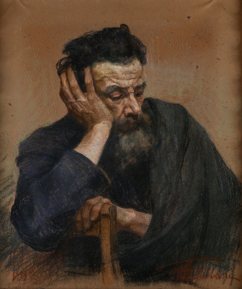 Ritratto d'uomo intento a pensare