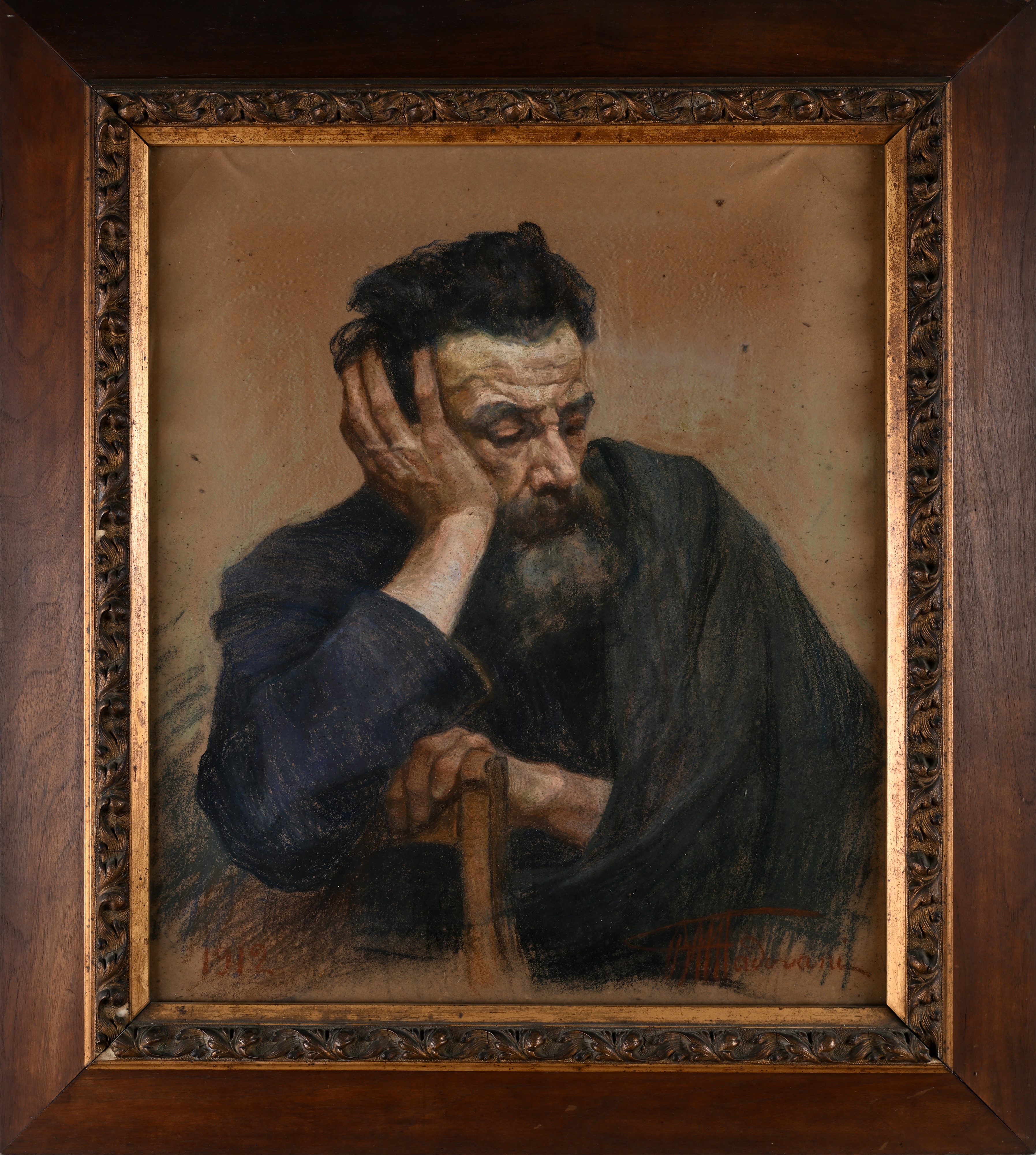 Ritratto d'uomo intento a pensare