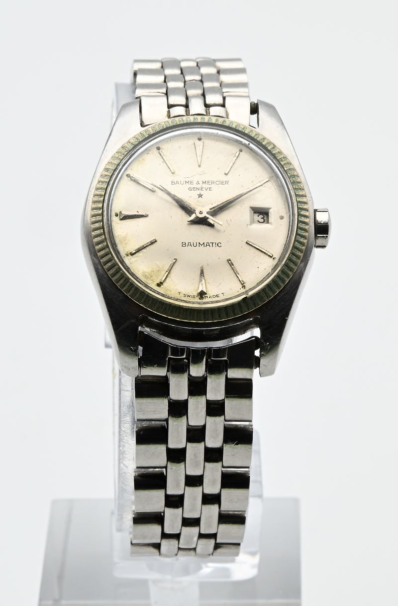 Baume Mercier Baumatic 1215 - Orologio da polso automatico con datario da donna in acciaio