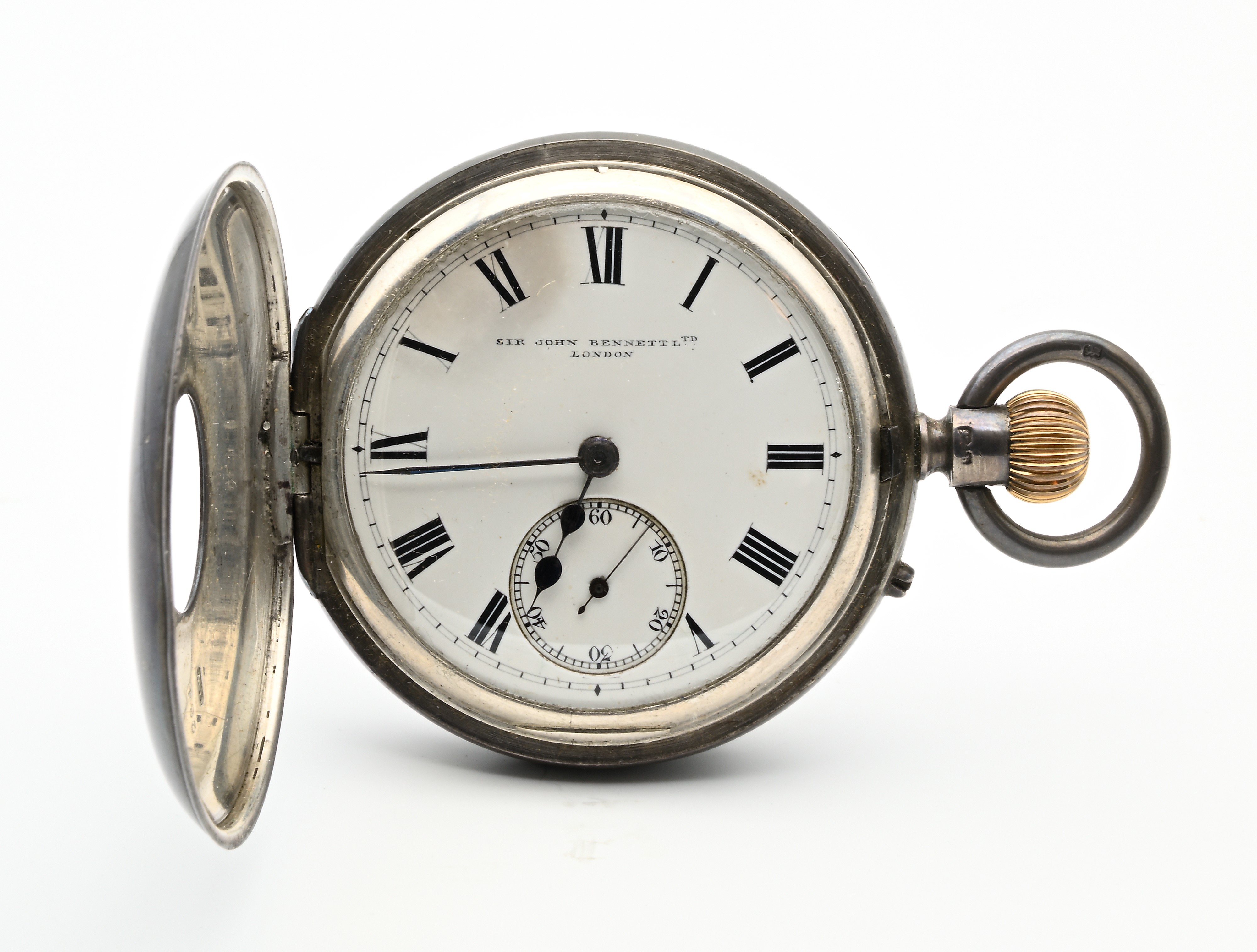 John Bennett Ltd London, Orologio da tasca savonette “occhio di bue” con scappamento ad ancora re...
