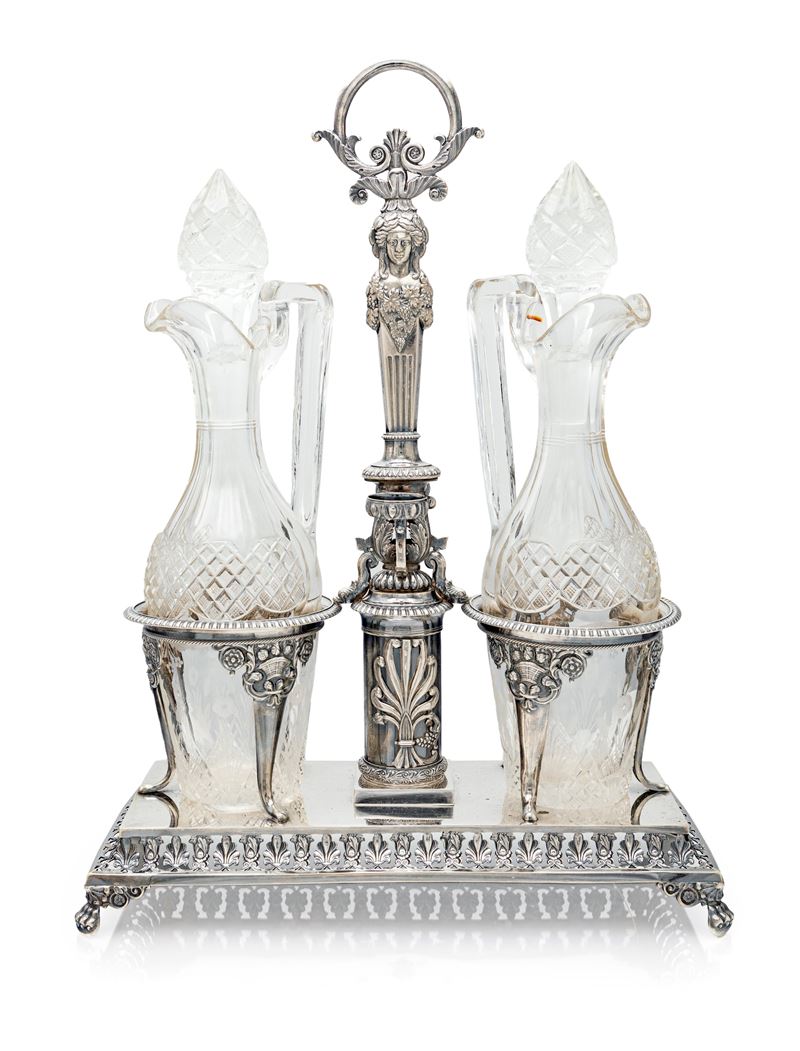 Acetoliera in argento, Regno Lombardo/Veneto, argentiere Luca Franceschini, attivo a Milano dal 1...