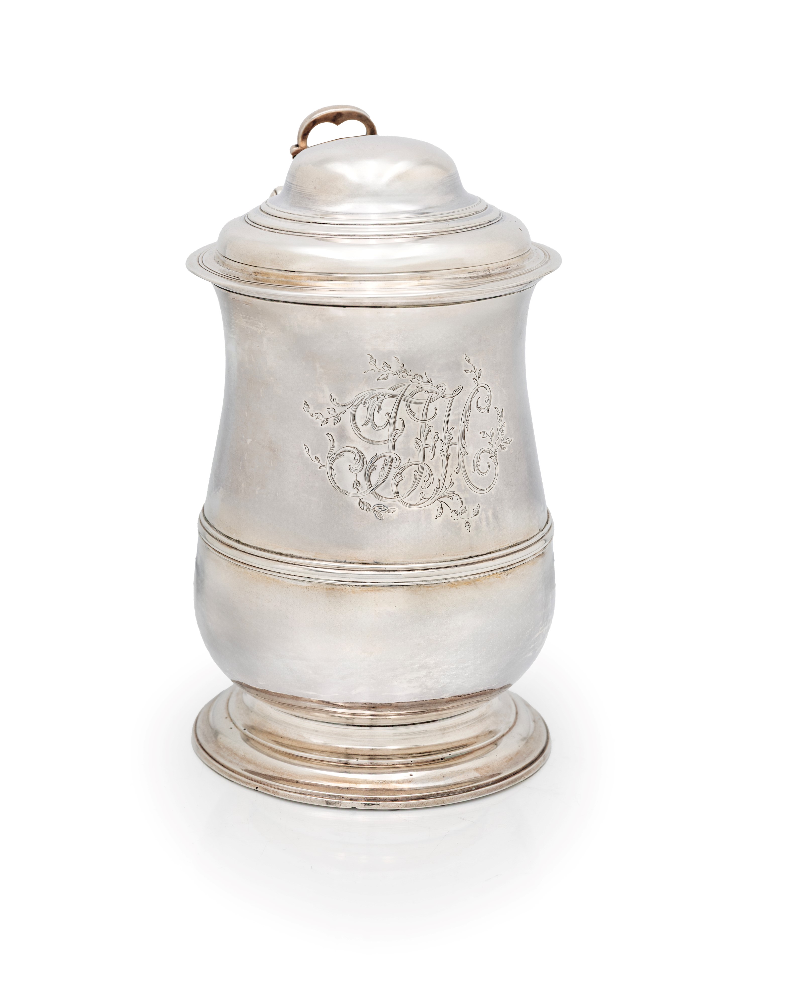 Charles Woodward o Chas Wright, Tankard in argento, Londra 1771