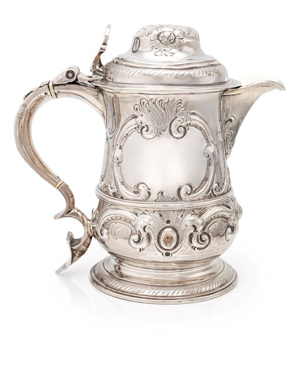 Tankard Giorgio III in argento, Londra 1761, argentiere Jacob Marsh o John Moore