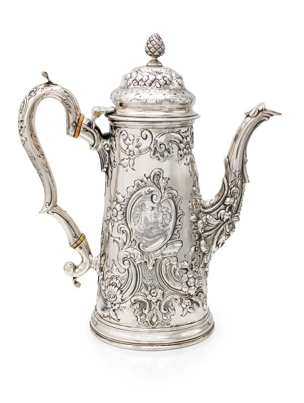 Caffettiera in argento, Londra 1703