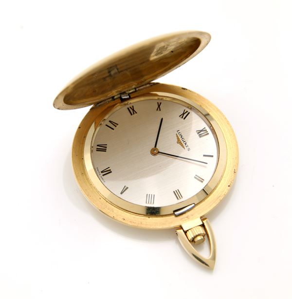 Longines orologio da tasca a savonette in oro a doppia cassa