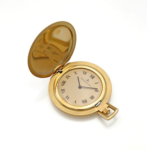 Jaeger Le Coultre orologio da tasca a savonette, doppia cassa in oro