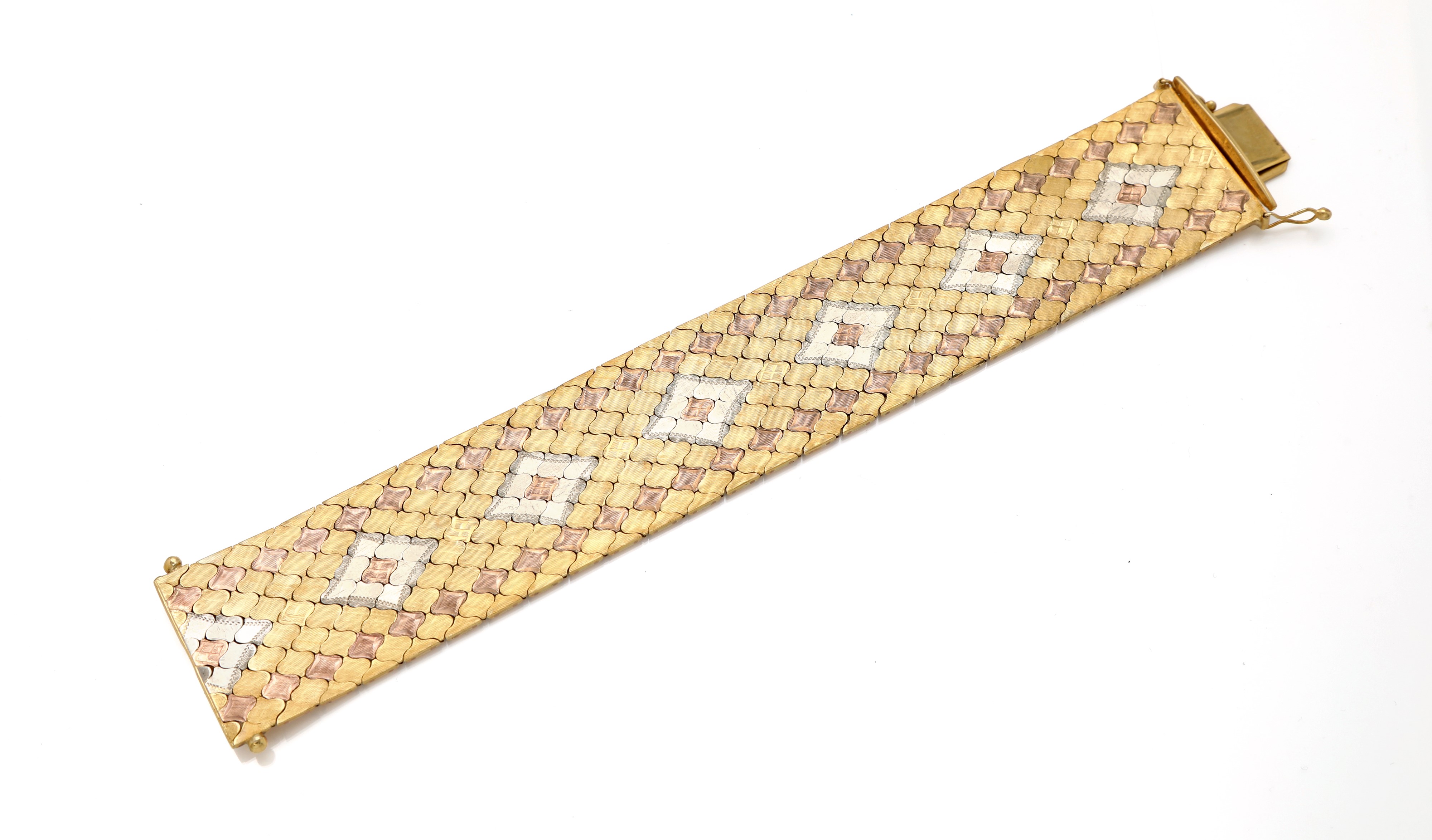 Bracciale in oro, lavorazione a nido d'ape.