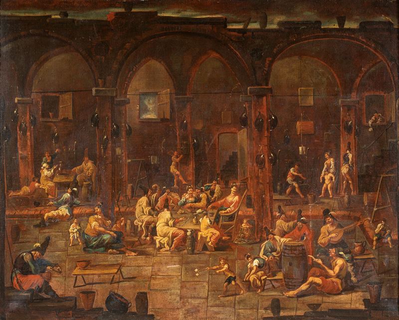 Scena d'interno con figure