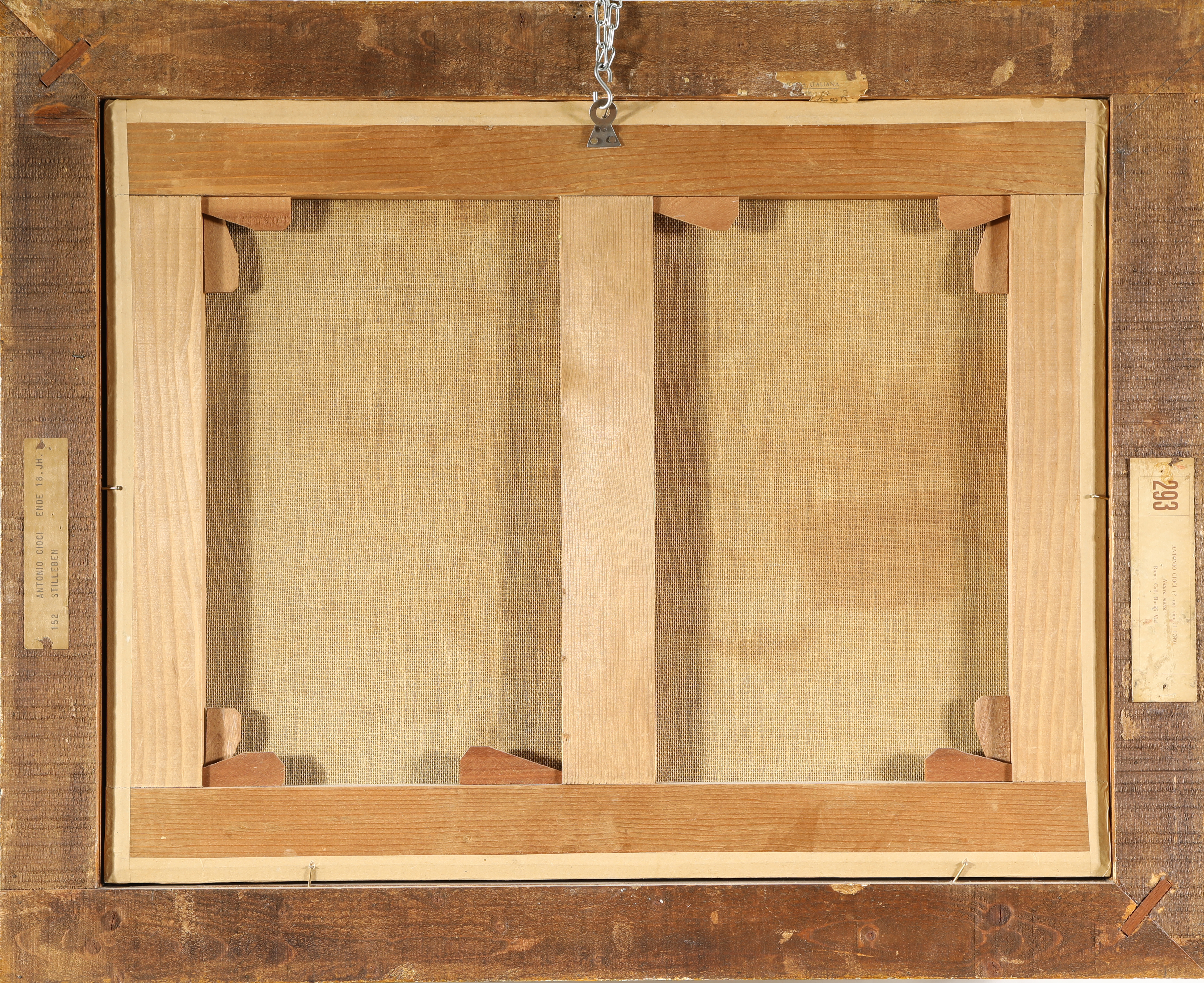 Natura morta con bozzetti, dipinti, cesto con collana di perle e libri