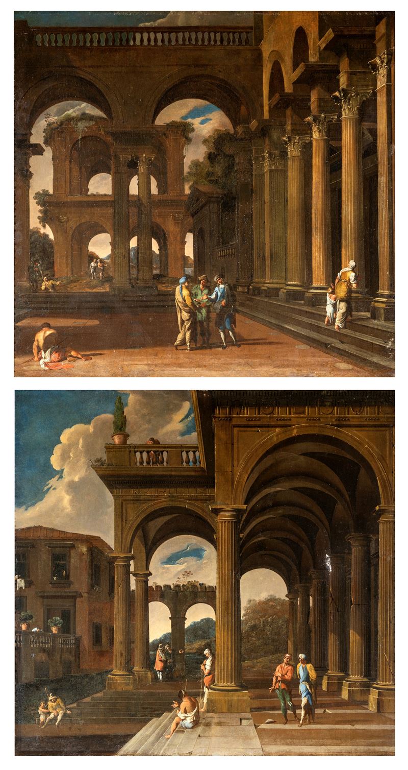 Coppia di fantasie architettoniche