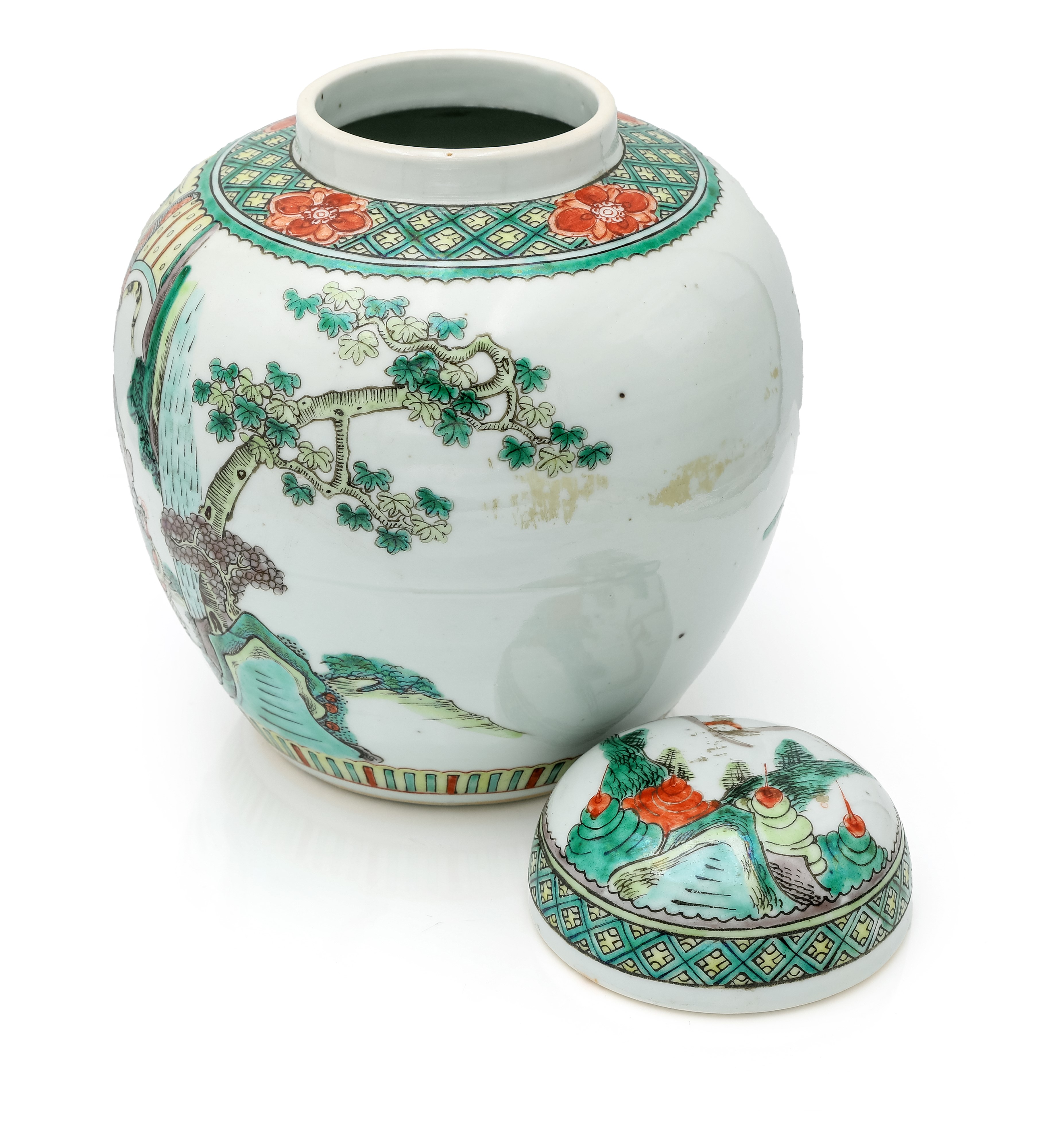 Piccolo ginger jar in porcellana policroma, Cina, dinastia Qing, XIX secolo