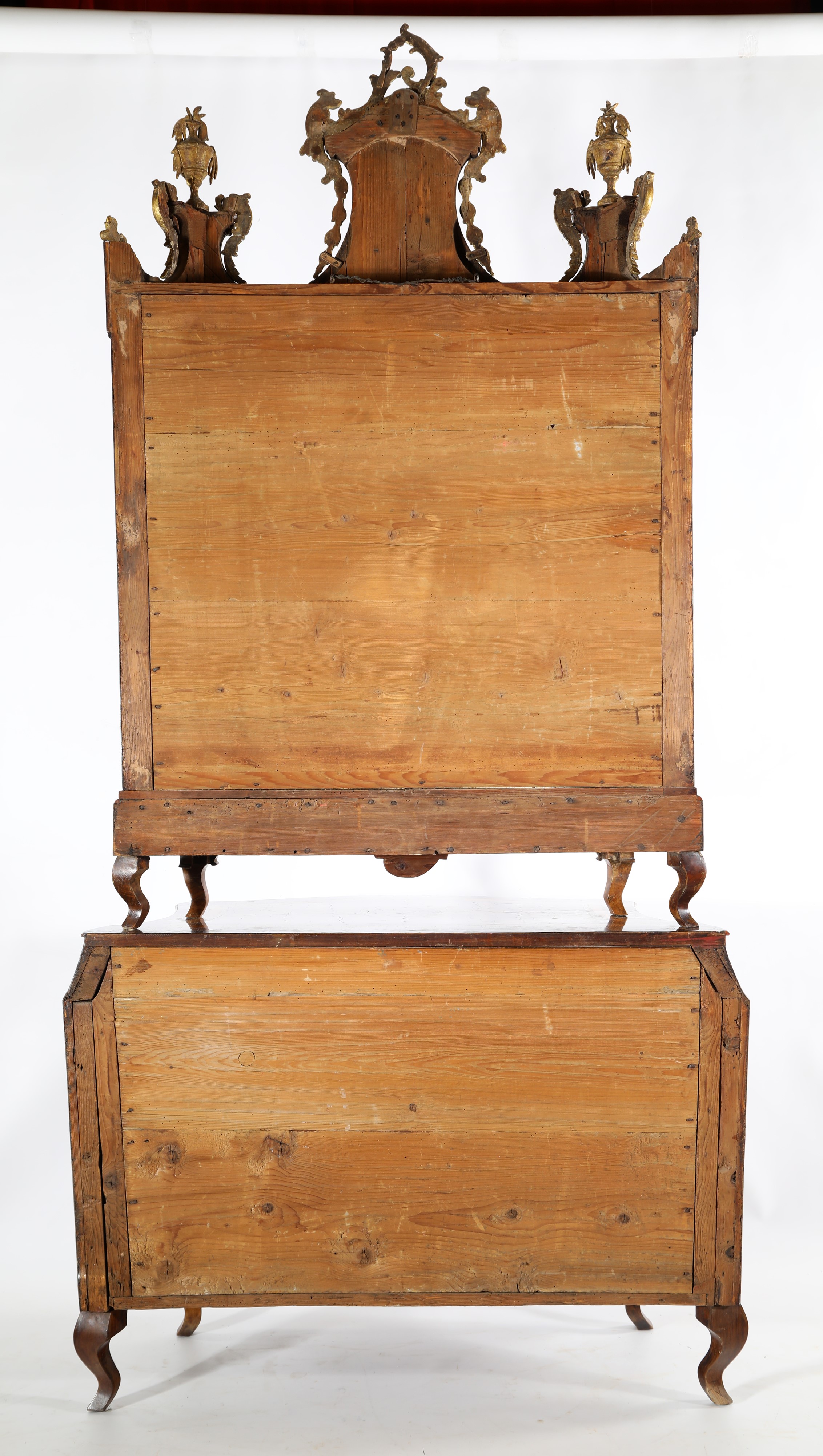 Mobile a doppio corpo in legni pregiati, Lombardia, XVIII secolo