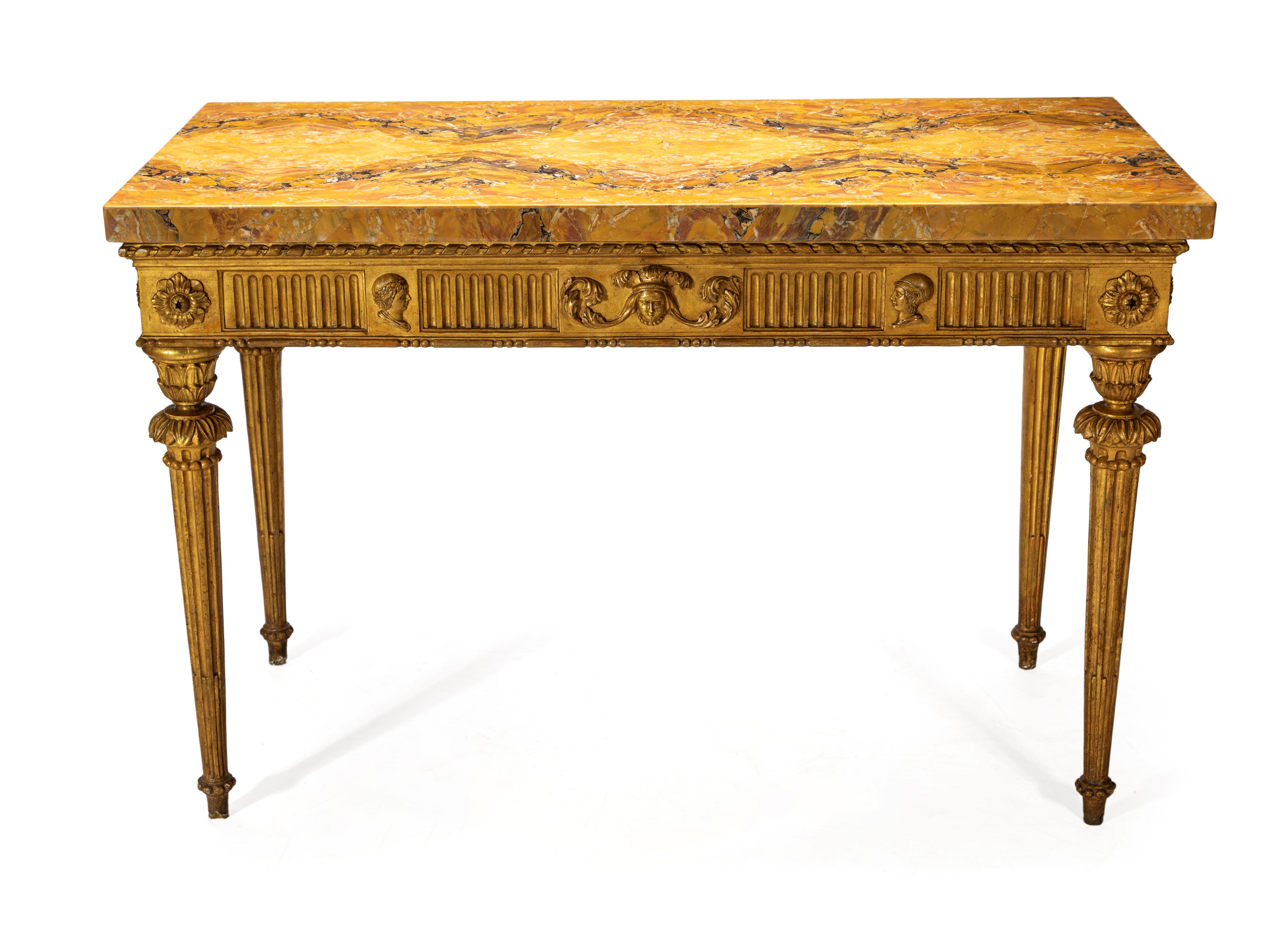 Console Luigi XVI in legno dorato, fine del XVIII secolo