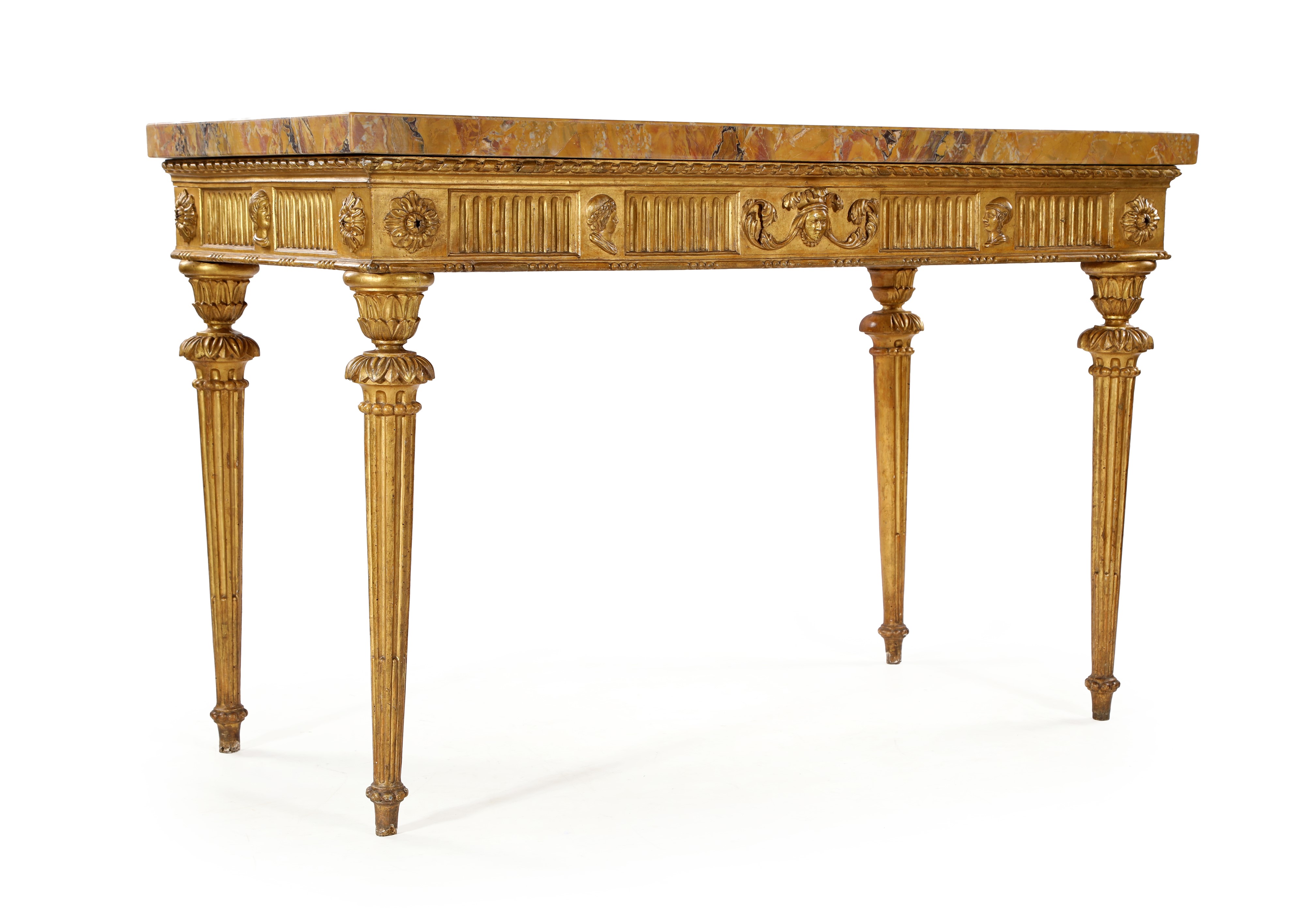 Console Luigi XVI in legno dorato, fine del XVIII secolo