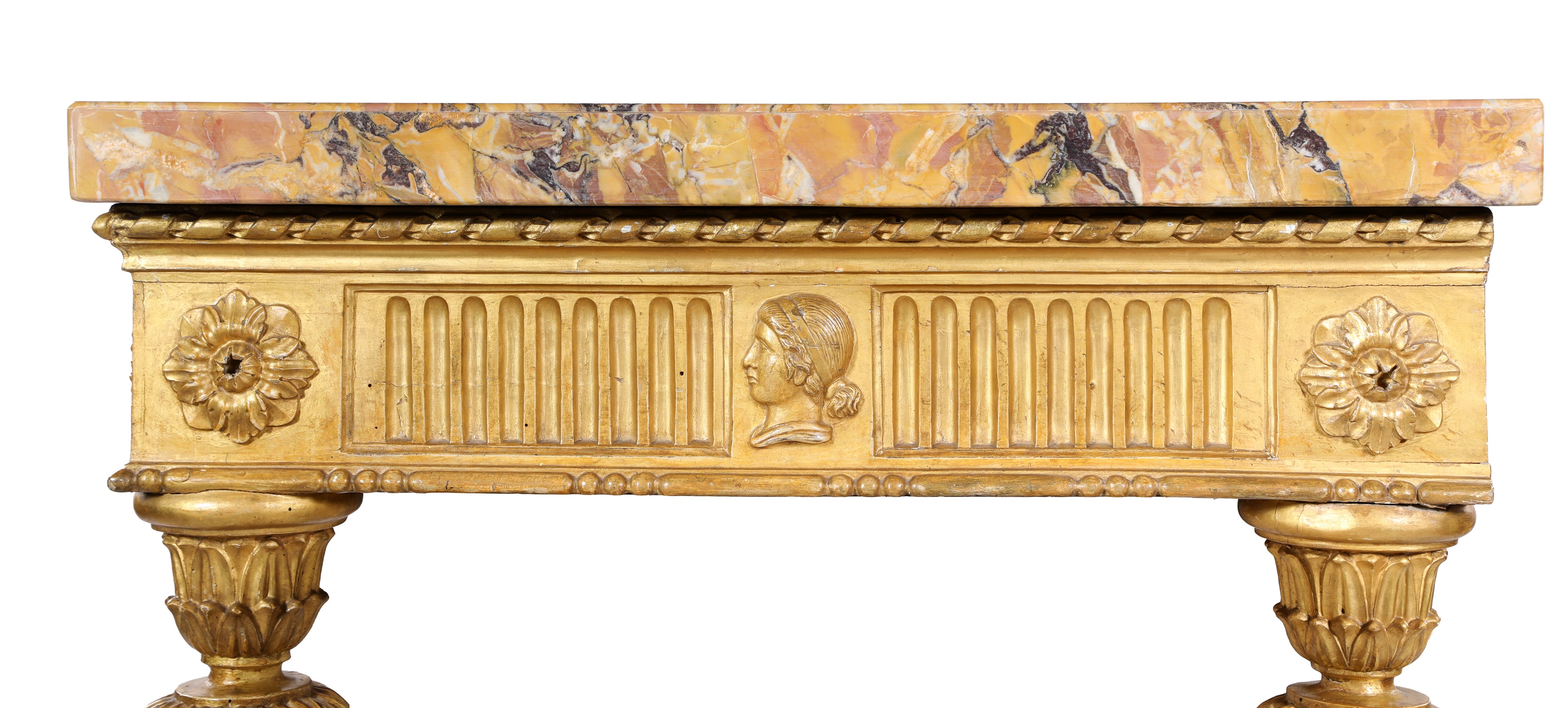 Console Luigi XVI in legno dorato, fine del XVIII secolo