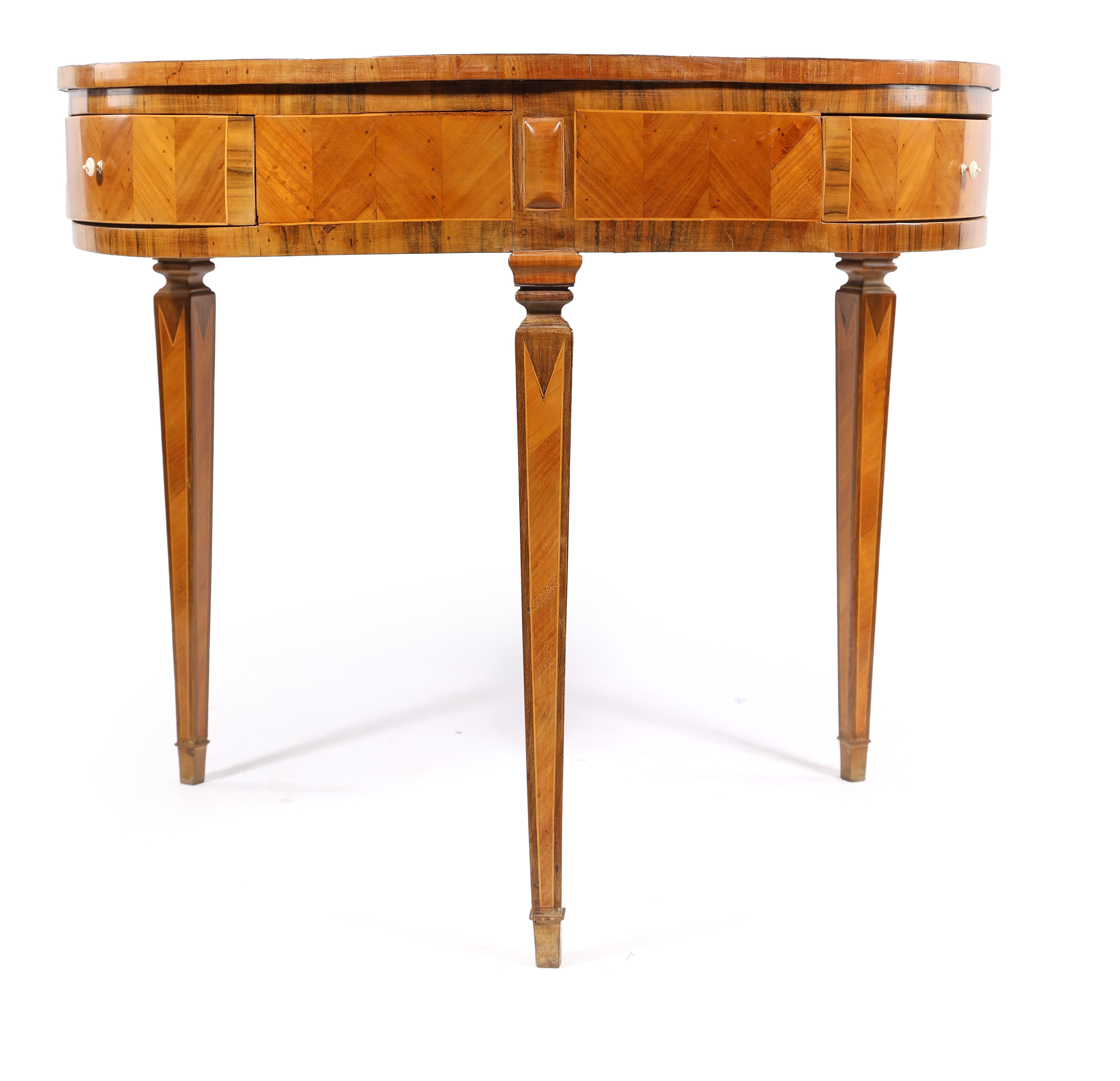 Tavolino circolare d'epoca Luigi XVI in ciliegio, fine del XVIII secolo