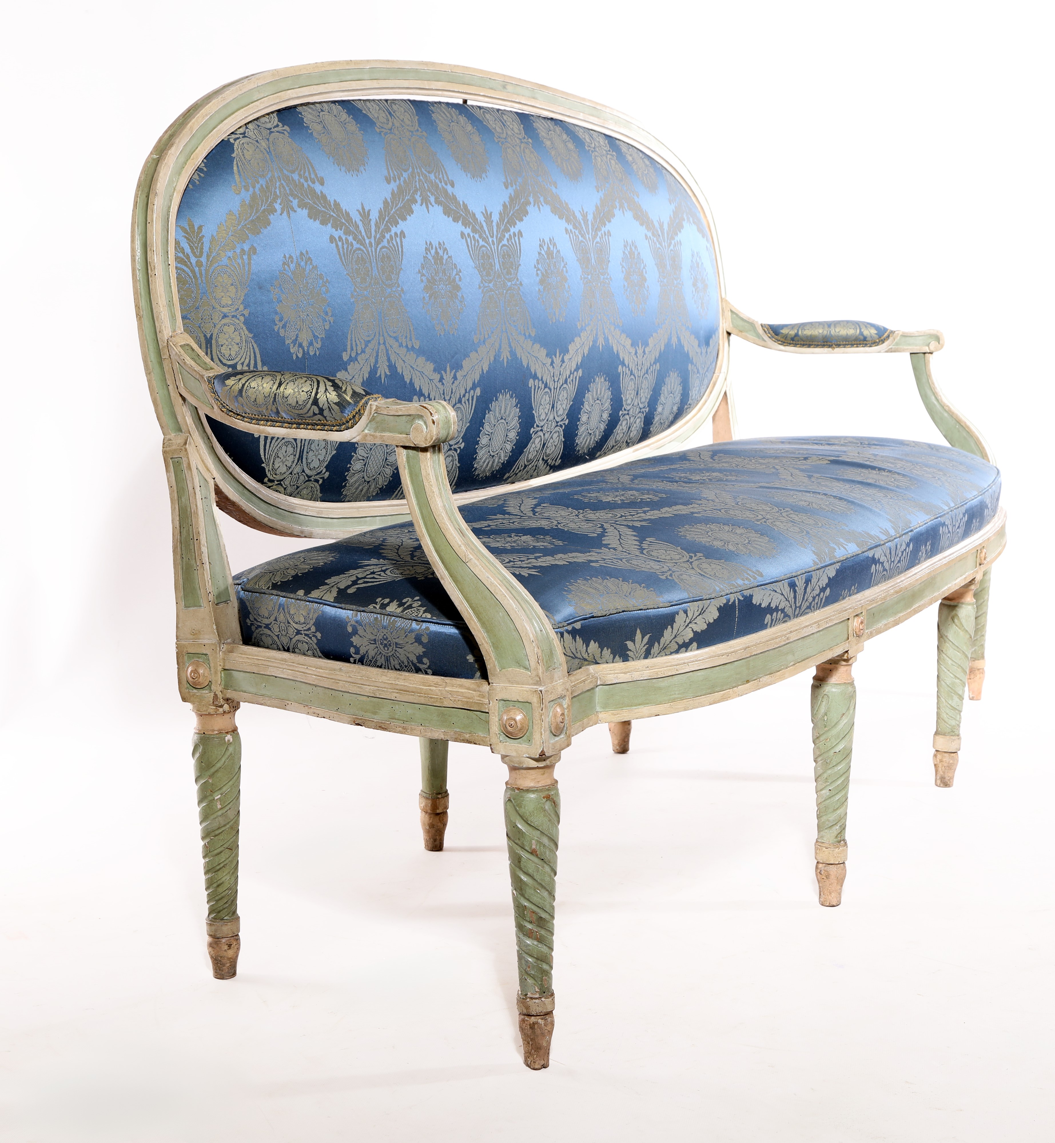 Divano Luigi XVI in legno laccato, fine del XVIII secolo