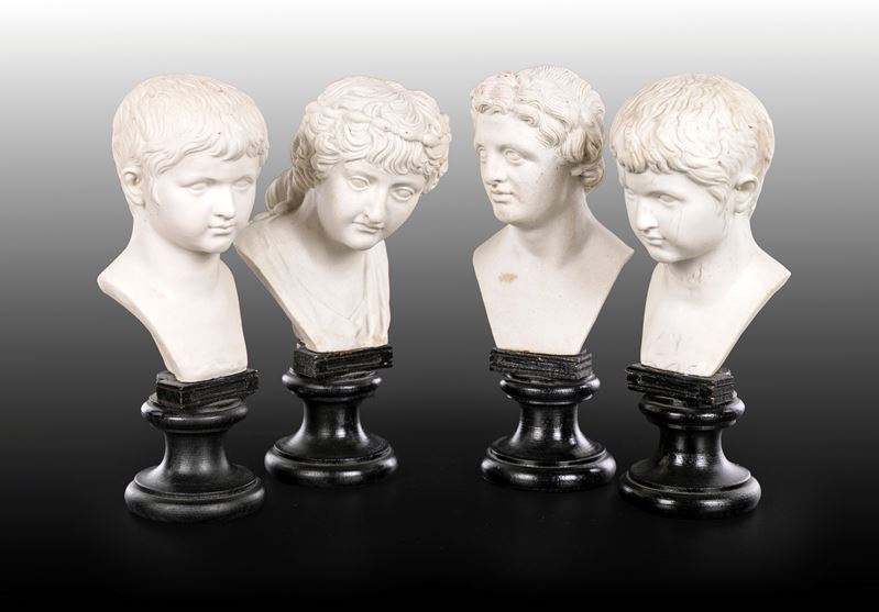 Quattro bustini in biscuit, Real Fabbrica Ferdinandea, Napoli, fine del XVIII/inizio del XIX seco...