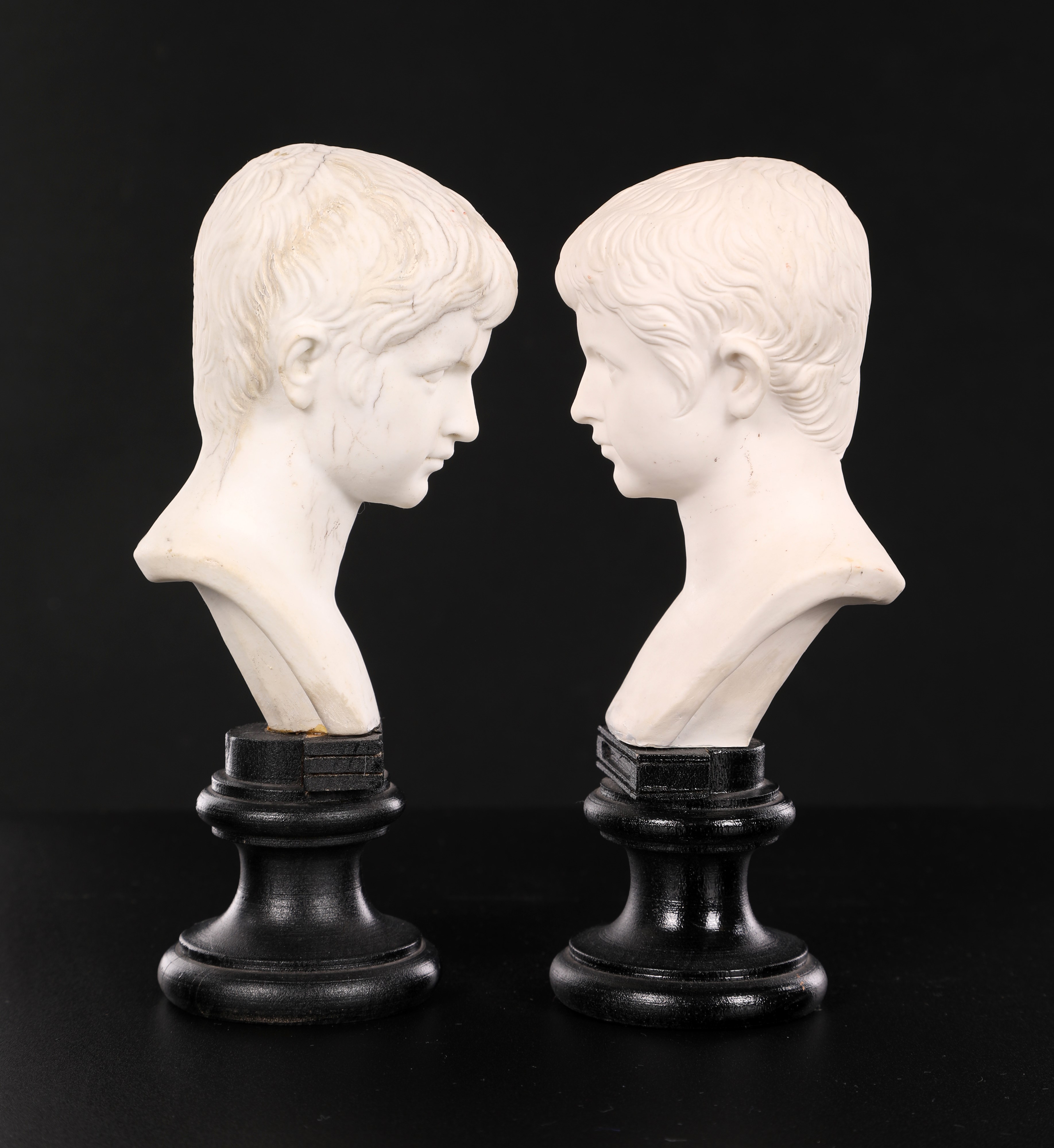 Quattro bustini in biscuit, Real Fabbrica Ferdinandea, Napoli, fine del XVIII/inizio del XIX seco...