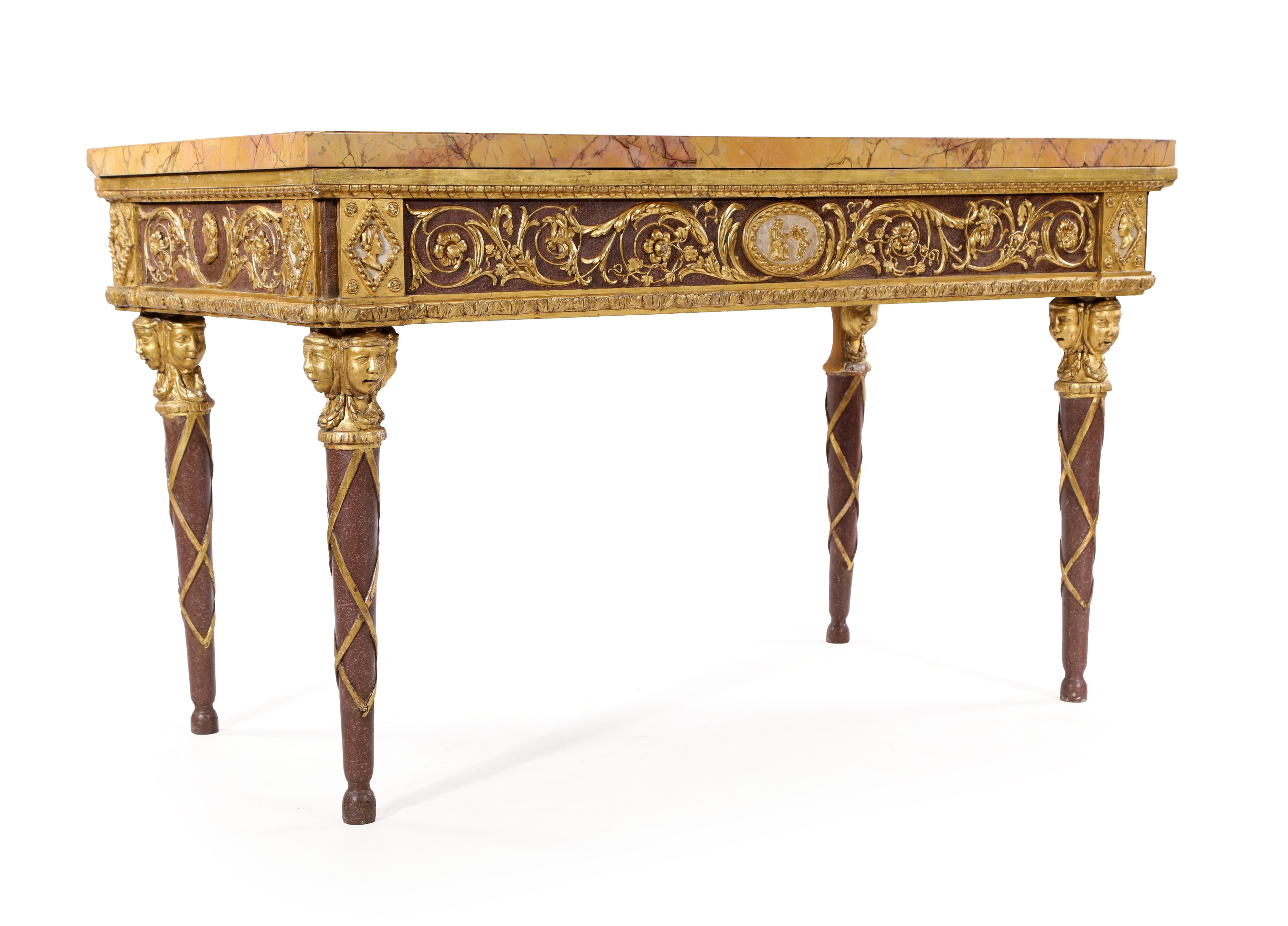 Console in legno laccato e dorato, fine del XVIII secolo