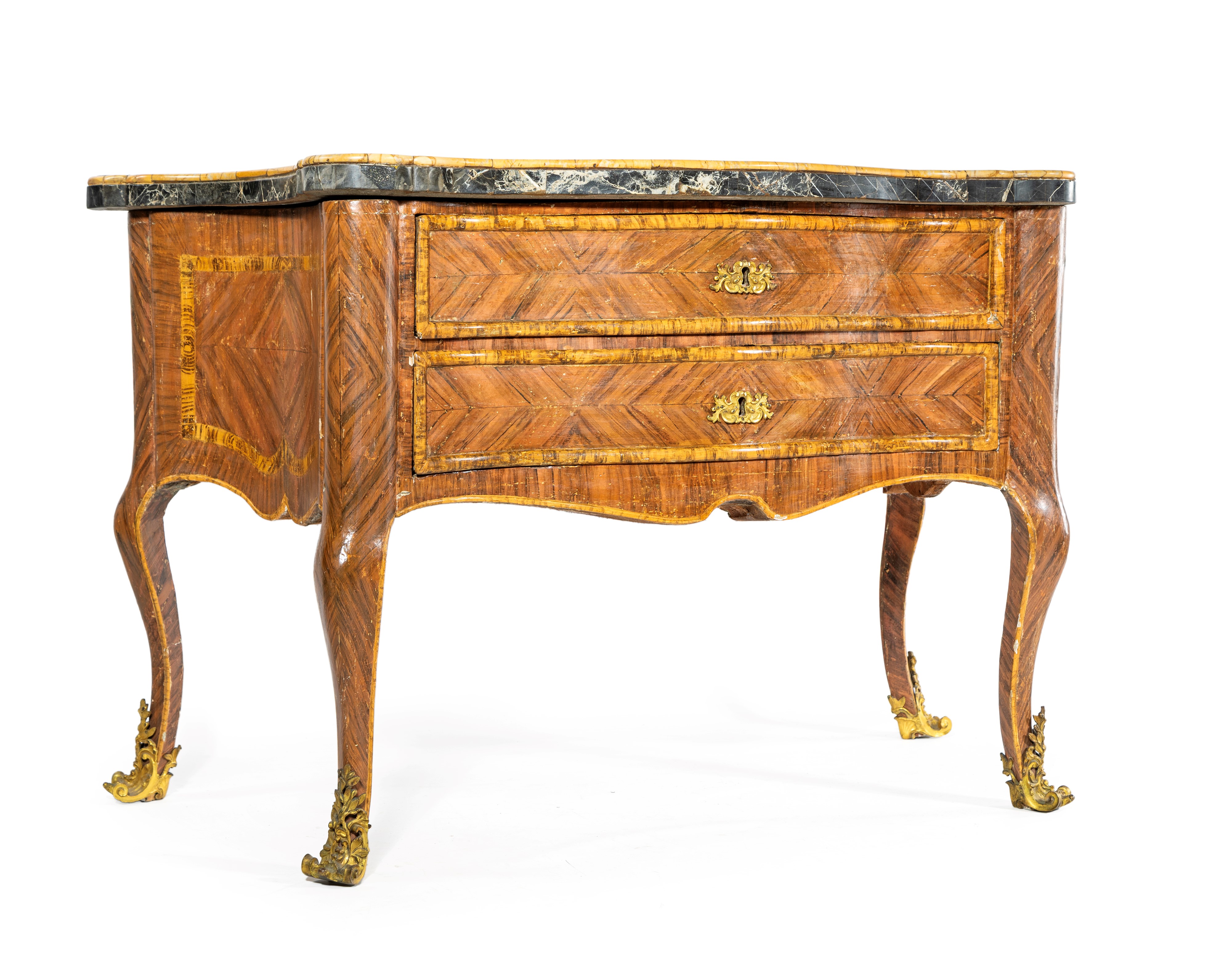 Coppia di cassettoni, legno dipinto ad imitazione del bois de rose, Roma, XVIII secolo
