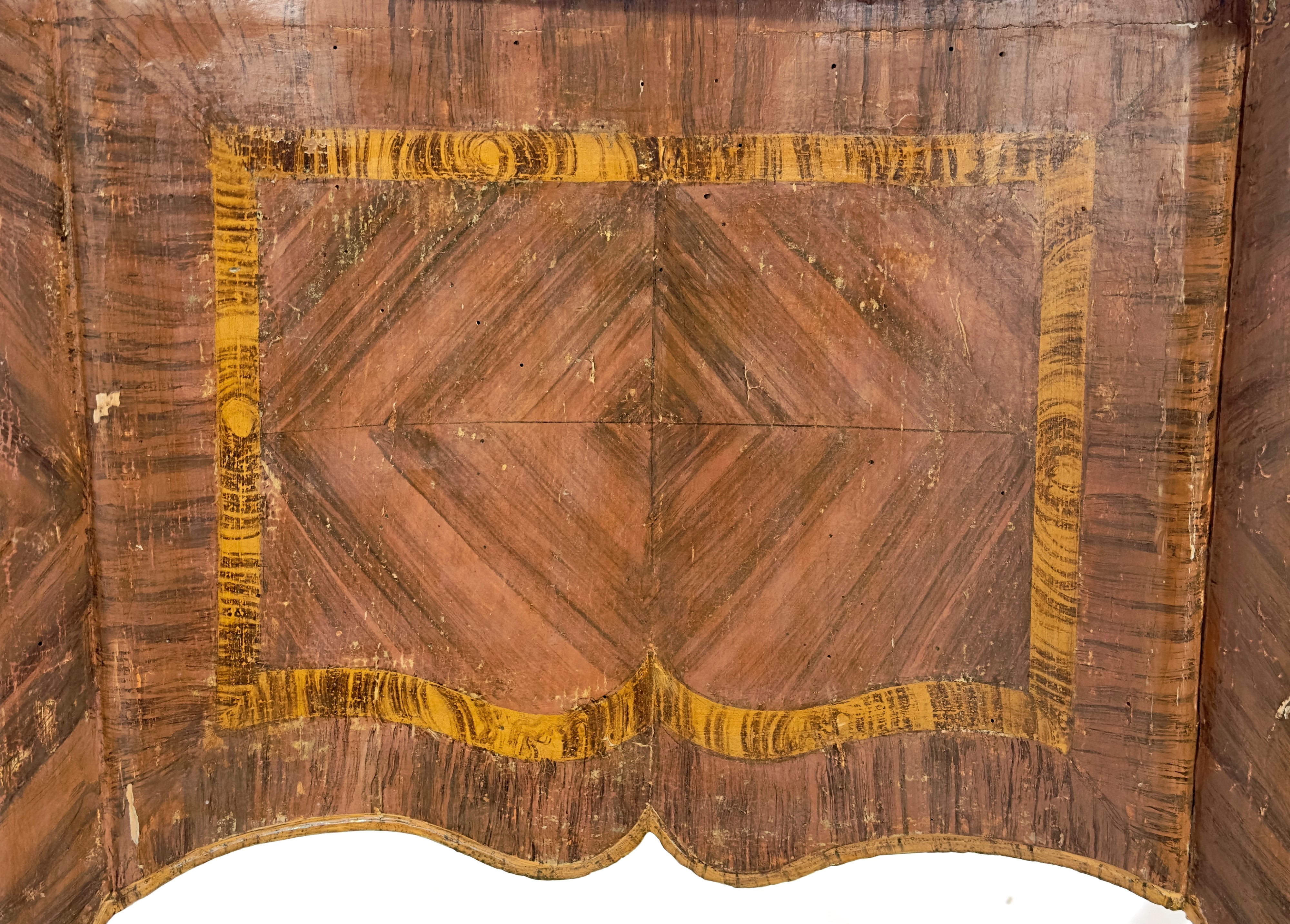 Coppia di cassettoni, legno dipinto ad imitazione del bois de rose, Roma, XVIII secolo
